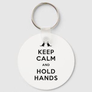 Keep Calm and Hold Hands (Otters Holding Hands) Key Ring