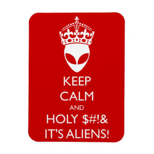 Keep Calm and Holy $#!& It's Aliens! Magnet