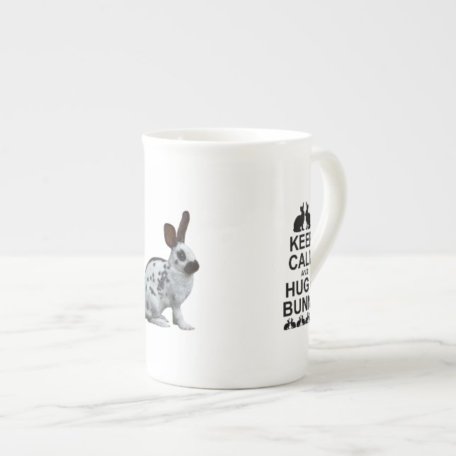 Keep Calm and Hug a Bunny Bone China Mug (Front Right)