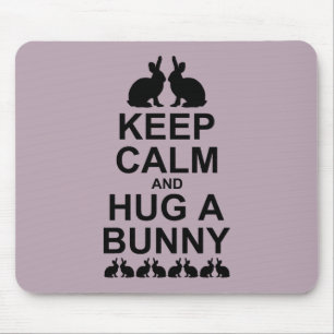 Keep Calm and Hug a Bunny Mousemat (Dusty Pink)