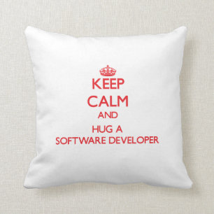 Keep Calm and Hug a Software Developer Cushion