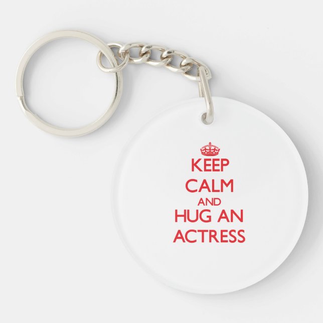 Keep Calm and Hug an Actress Key Ring (Front)