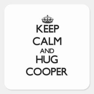 Keep Calm and Hug Cooper Square Sticker