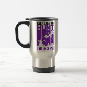 Keep Calm And Hunt Dragons Archer Geeky Retro Travel Mug