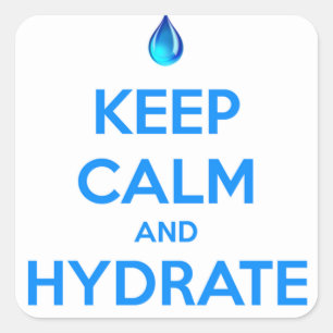 Keep Calm And Hydrate Square Sticker