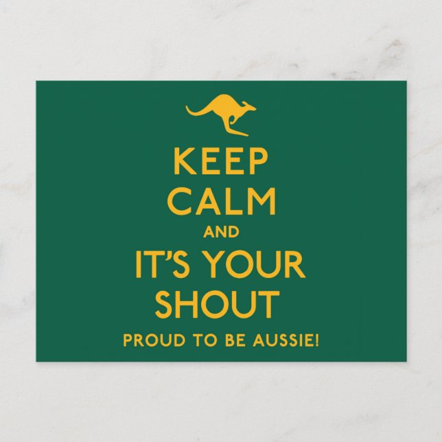 Keep Calm and It's Your Shout! Postcard (Front)