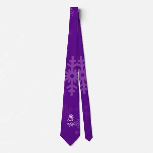 Keep Calm And Jingle On Purple Tie (Front)