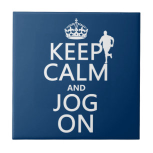 Keep Calm and Jog On Ceramic Tile
