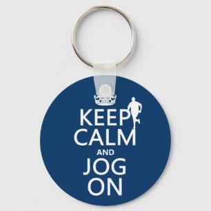 Keep Calm and Jog On Key Ring