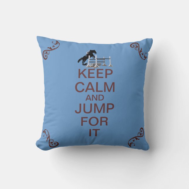 Keep Calm and Jump For It Horse Cushion (Front)