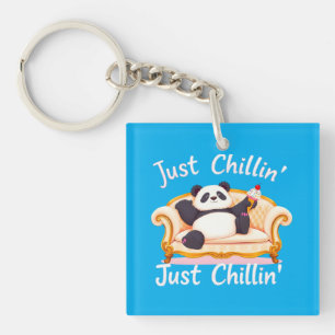 Keep Calm and Just Chillin' with Ice Cream Key Ring