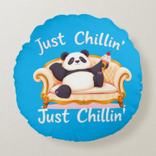 Keep Calm and Just Chillin' with Ice Cream Round Cushion
