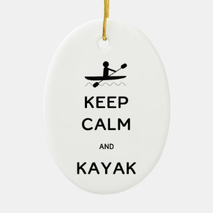 Keep Calm and Kayak Ceramic Tree Decoration