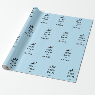 Keep Calm and Kayak Person in Boat Wrapping Paper