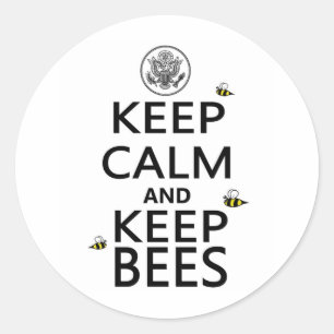 Keep Calm and Keep Bees Classic Round Sticker