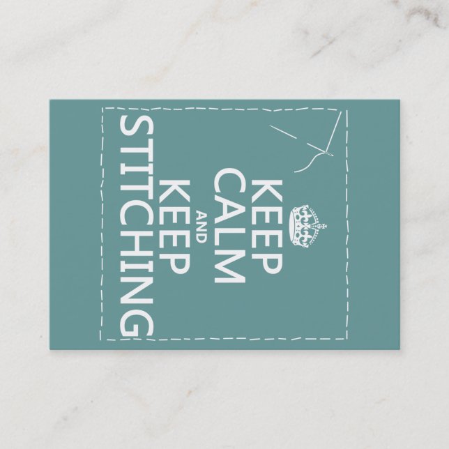 Keep Calm and Keep Stitching (all colours) Business Card (Front)