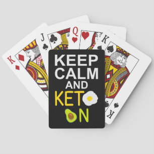 Keep Calm and Keto on Funny Quote Playing Cards