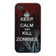 keep calm and kill zombies iPhone case (Back)
