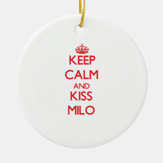 Keep Calm and Kiss Milo Ceramic Ornament