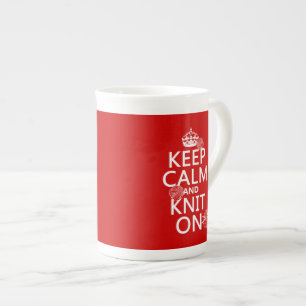 Keep Calm and Knit On - all colours Bone China Mug