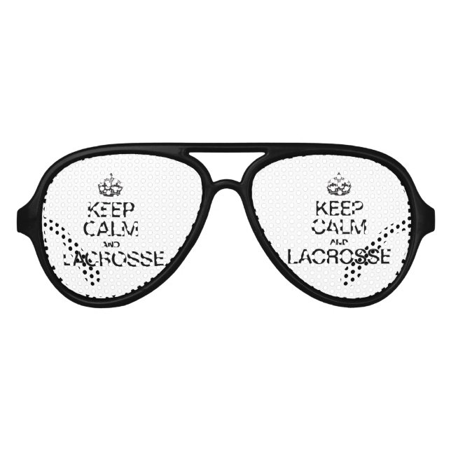 KEEP CALM AND LACROSSE AVIATOR SUNGLASSES (Front)