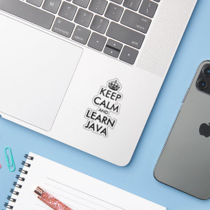 Keep calm and learn Java funny laptop vinyl