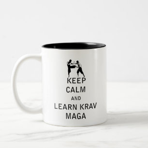 Keep Calm and Learn Krav Maga Two-Tone Coffee Mug