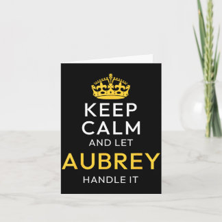 Keep Calm And Let Aub Handle It Funny Name Card