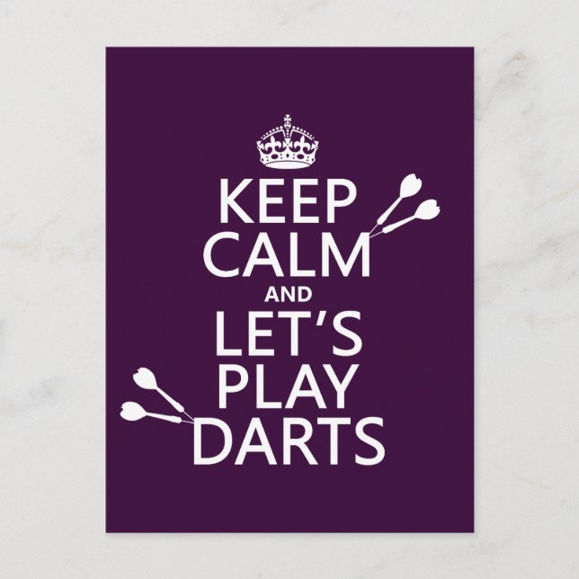 Keep Calm and Let's Play Darts Postcard (Front)