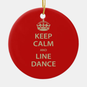 Keep Calm and Line Dance Ceramic Tree Decoration