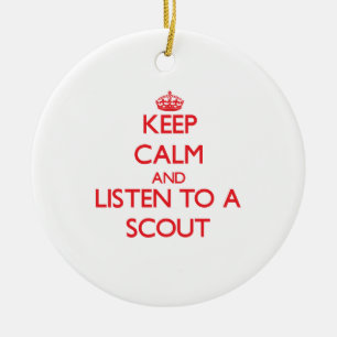 Keep Calm and Listen to a Scout Ceramic Tree Decoration