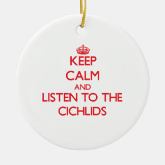 Keep calm and listen to the Cichlids Ceramic Tree Decoration