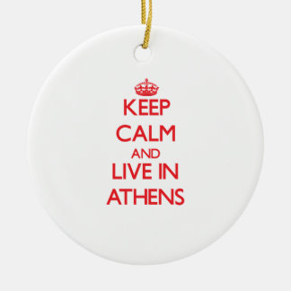 Keep Calm and Live in Athens Ceramic Tree Decoration