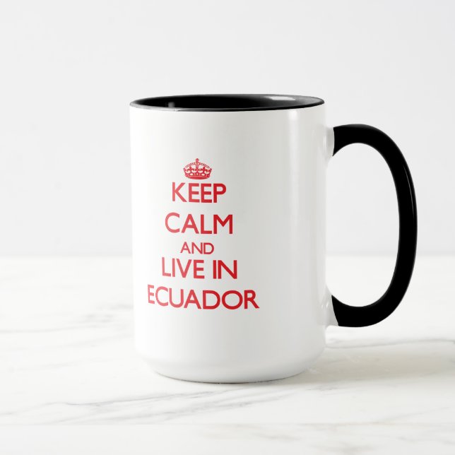 Keep Calm and live in Ecuador Mug (Right)