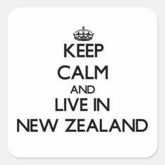 Keep Calm and Live In New Zealand Square Sticker