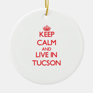 Keep Calm and Live in Tucson Ceramic Tree Decoration
