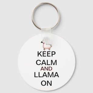 Keep Calm and Llama On Key Ring