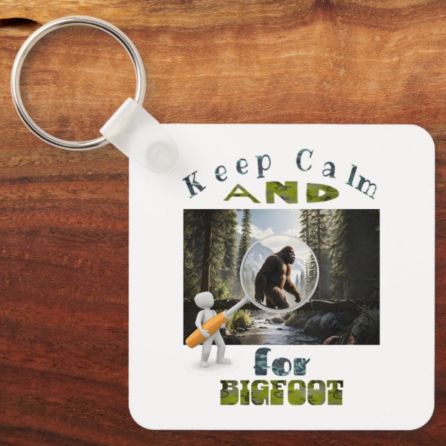 Keep Calm and Look for Bigfoot best bigfoot Key Ring (Front)