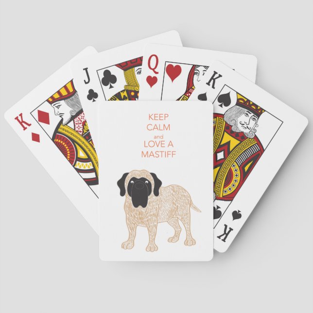 Keep Calm and love A dog Playing Cards (Back)