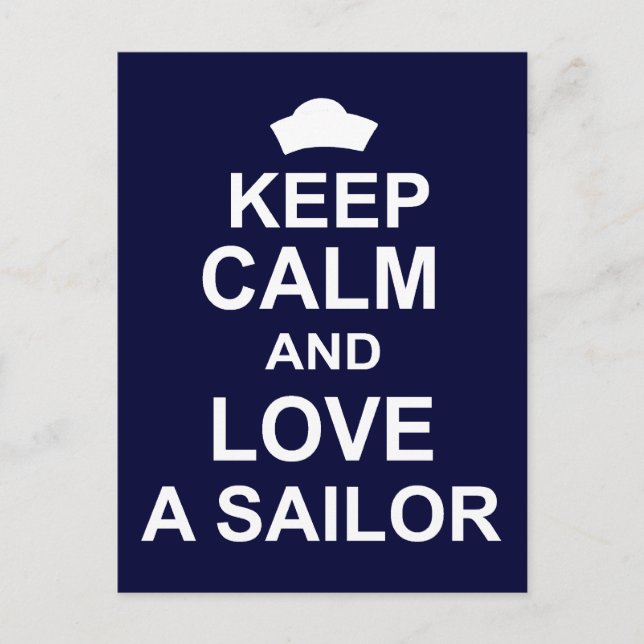 Keep Calm and Love a Sailor Postcard (Front)