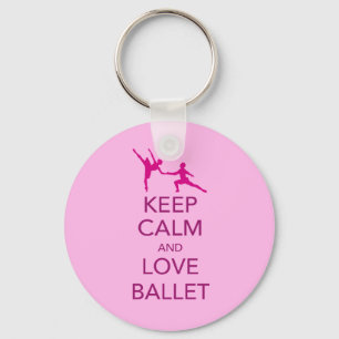 Keep Calm and Love Ballet Gift Print Key Ring