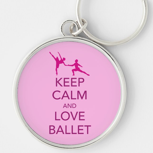 Keep Calm and Love Ballet Gift Print Key Ring (Front)