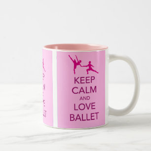 Keep Calm and Love Ballet Gift Print Two-Tone Coffee Mug