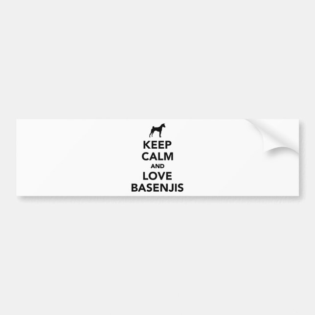 Keep calm and love Basenji Bumper Sticker (Front)