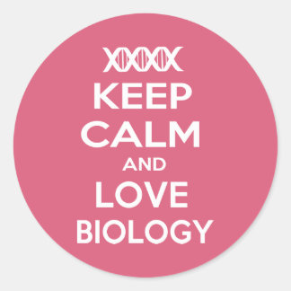 Keep Calm and Love Biology Classic Round Sticker
