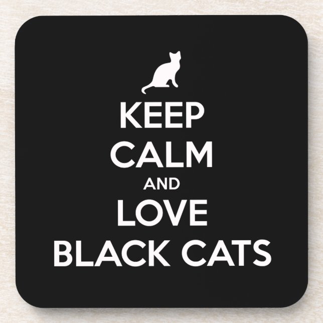 Keep calm and love black cats coaster (Front)