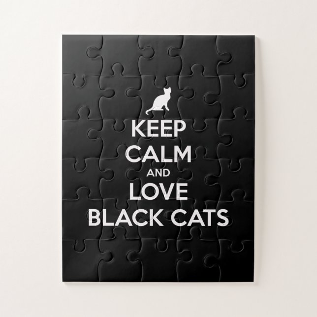 Keep calm and love black cats jigsaw puzzle (Vertical)