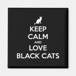 Keep calm and love black cats magnet