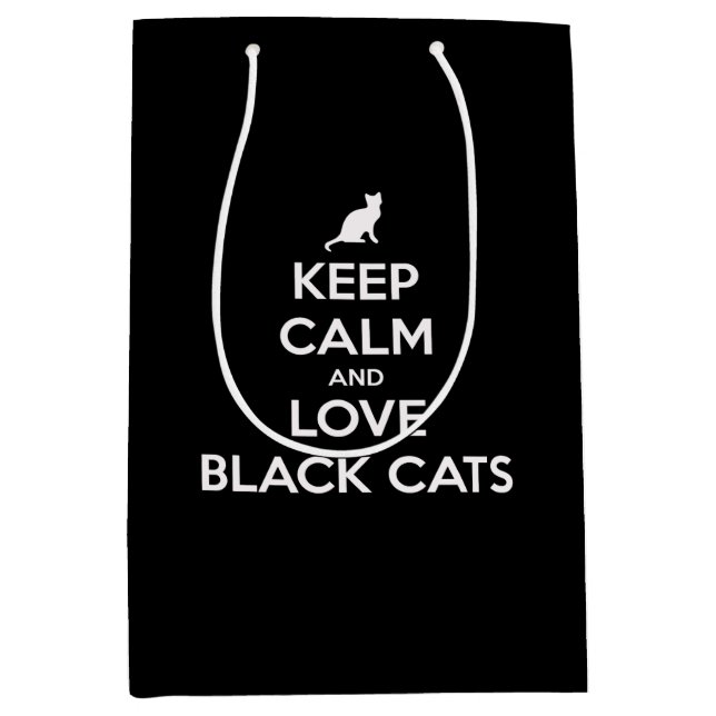 Keep calm and love black cats medium gift bag (Front)