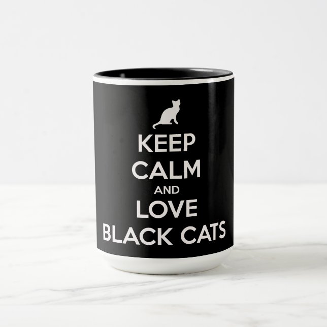 Keep Calm and Love Black Cats Mug (Center)